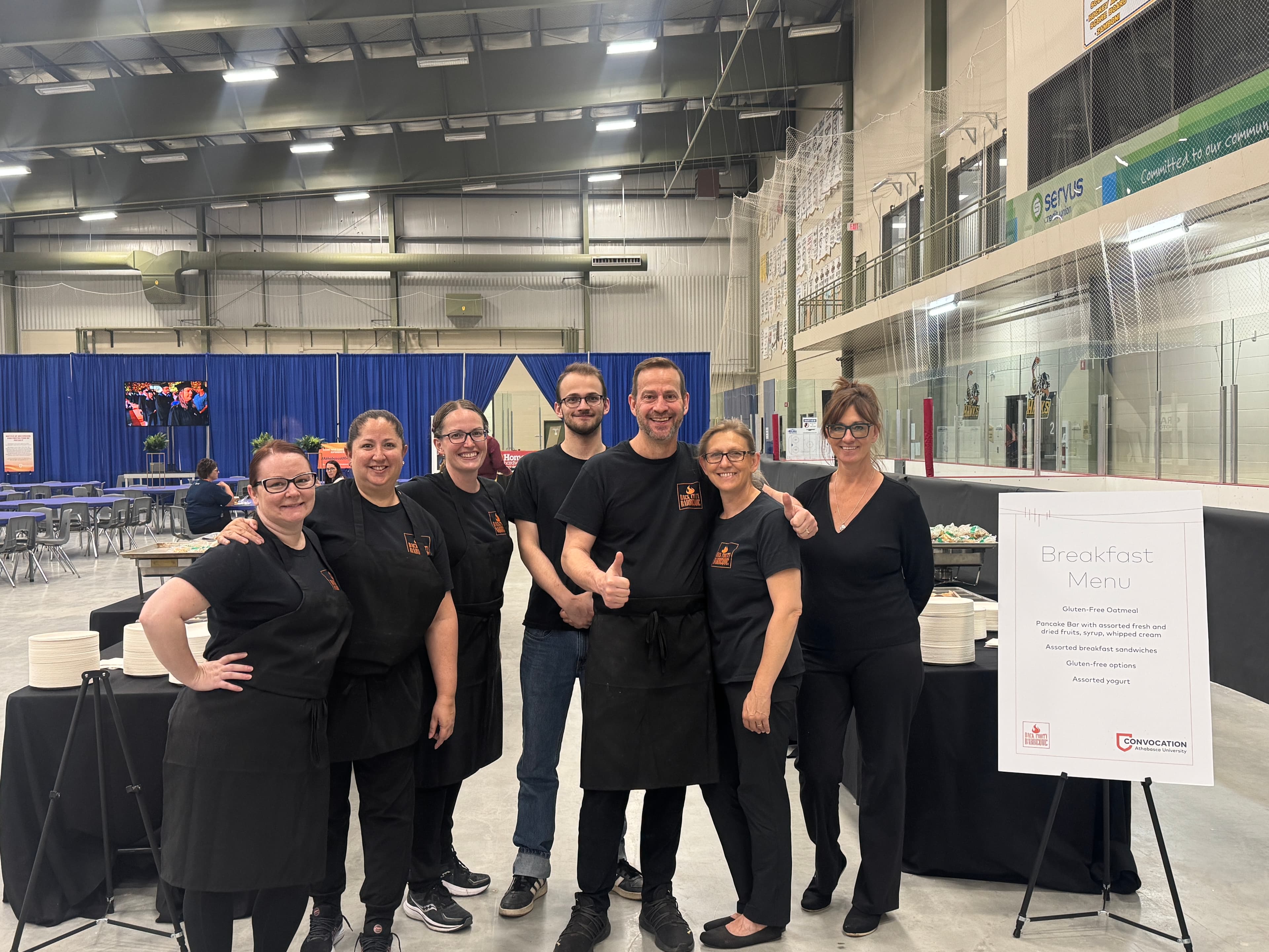 Back Forty Barbeque crew at Athabasca University Convocation 2025